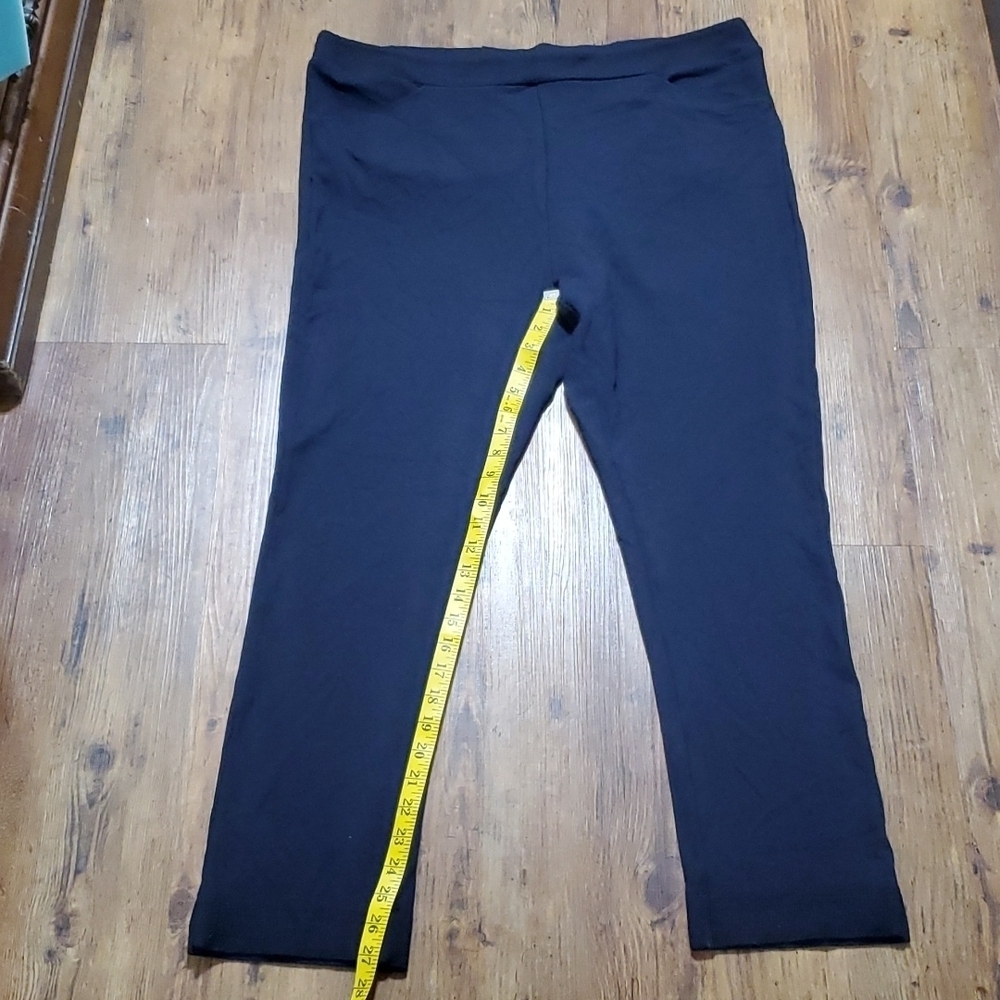 Soft surroundings black comfy stretch pants cuff detailing